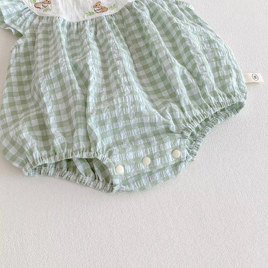 Macacão Infantil Xadrez Irmãs