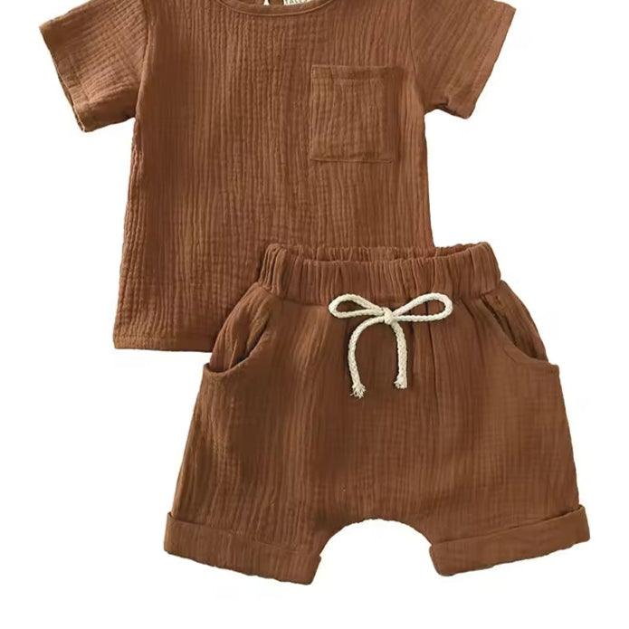 👕 Conjunto de musselina arejado – conjunto confortável de 2 peças