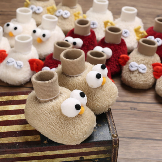 Botinhas felpudas com tema de animais para bebés
