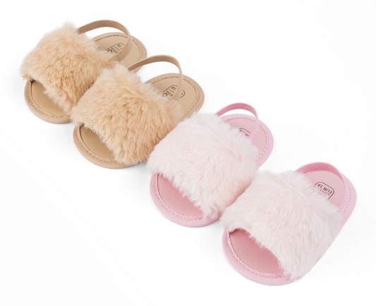 Pantufas de bebé de pele sintética macia
