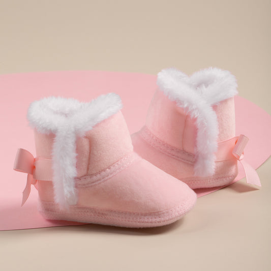 Botas de bebé de camurça sintética quentes para o inverno