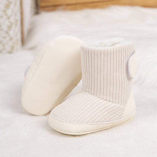 Botas de bebé com pelo sintético canelado