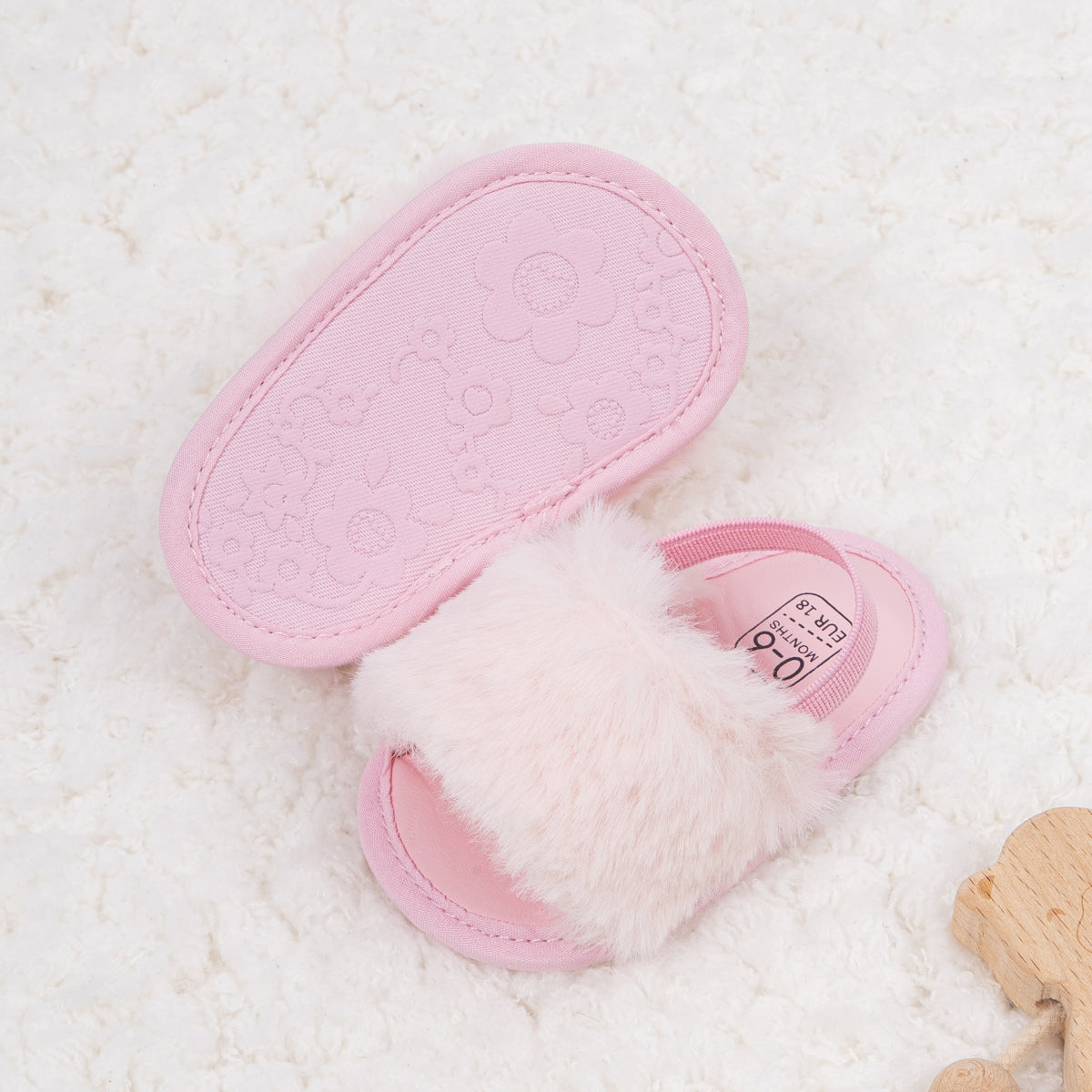 Pantufas de bebé de pele sintética macia