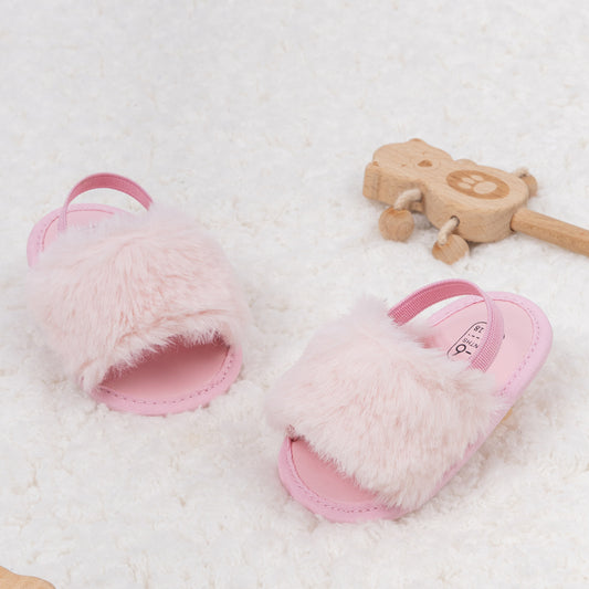 Pantufas de bebé de pele sintética macia