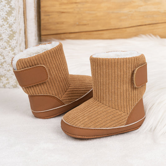 Botas de bebé com pelo sintético canelado
