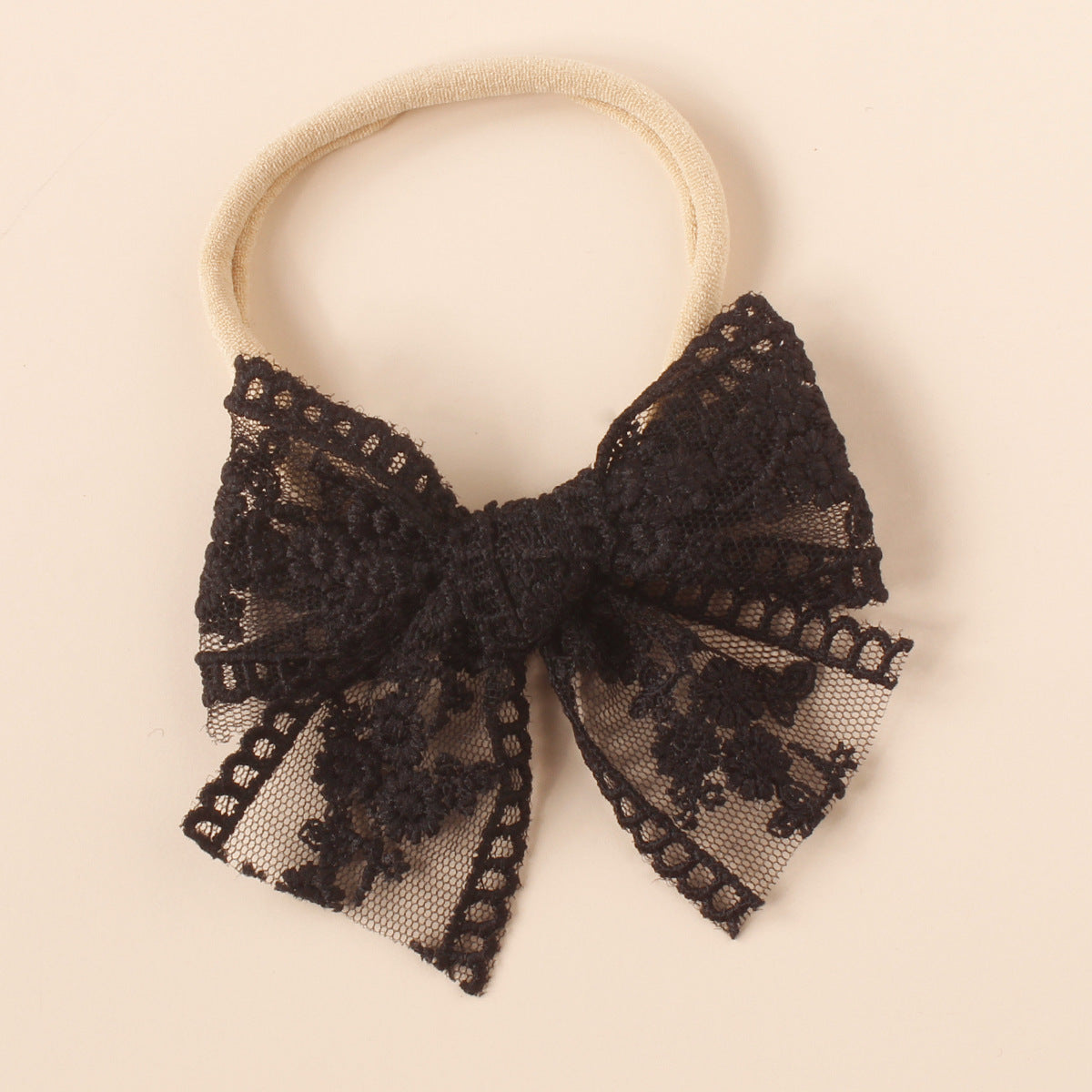 Laço de cabelo de renda elegante para bebés e crianças pequenas – faixa de cabeça macia e elegante