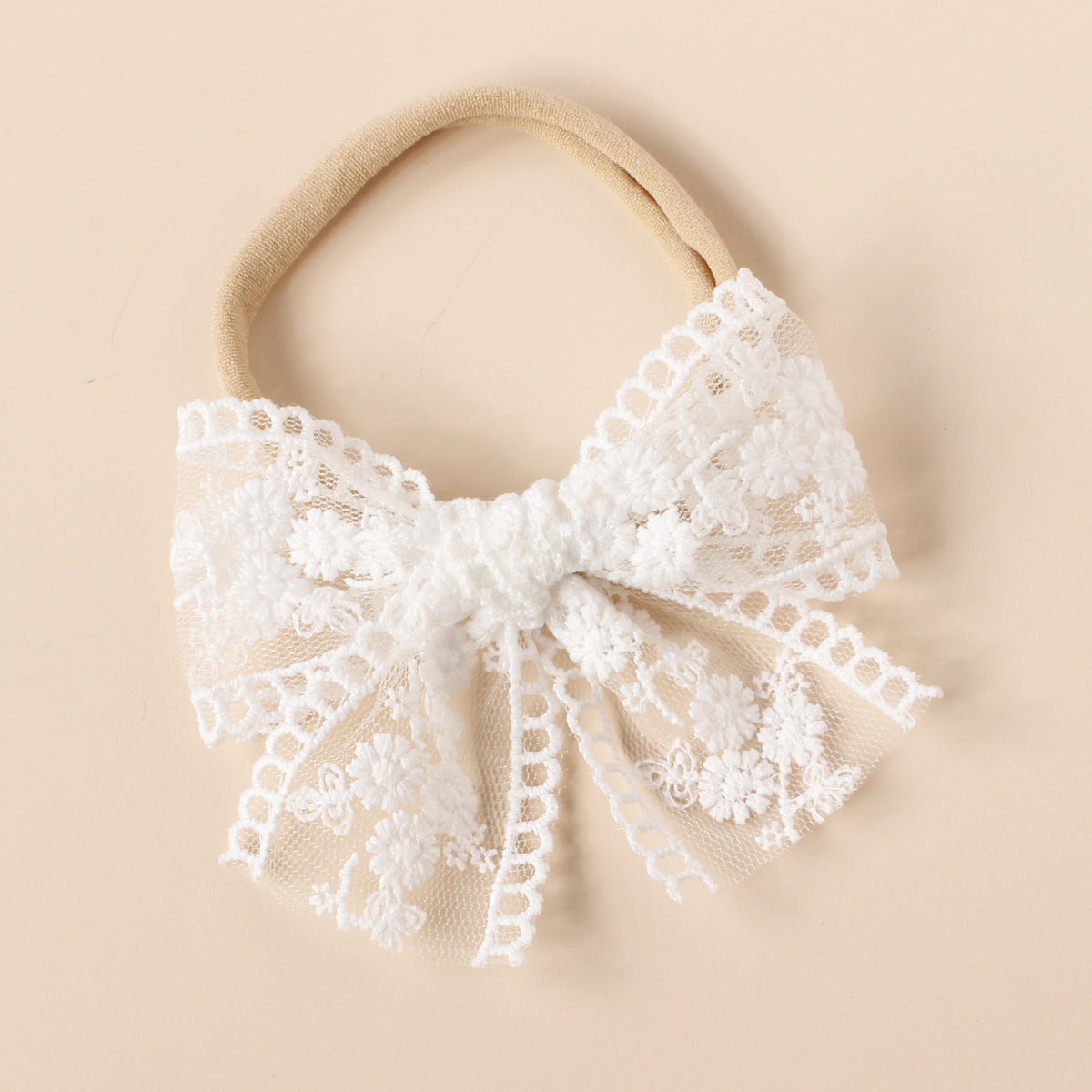 Laço de cabelo de renda elegante para bebés e crianças pequenas – faixa de cabeça macia e elegante