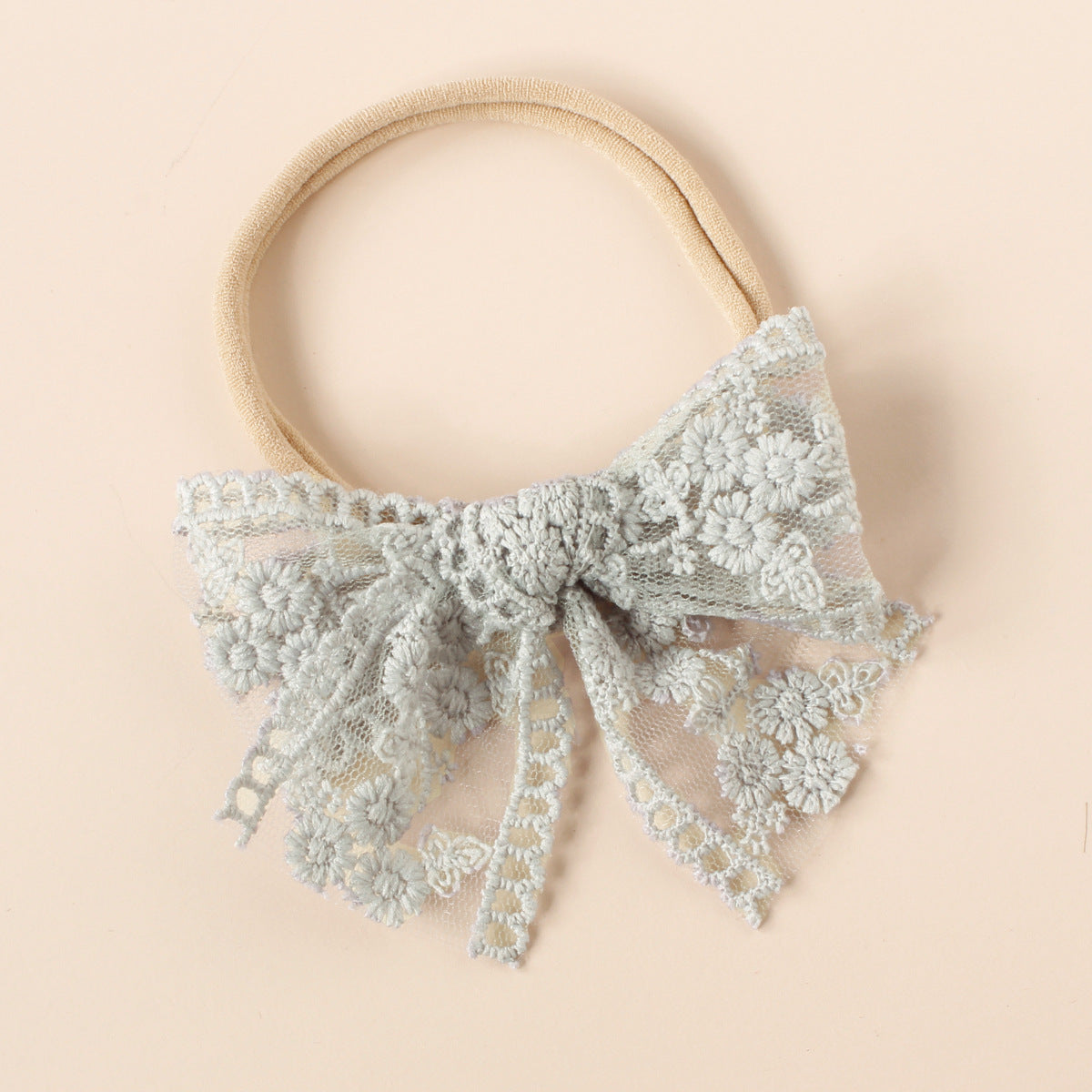 Laço de cabelo de renda elegante para bebés e crianças pequenas – faixa de cabeça macia e elegante