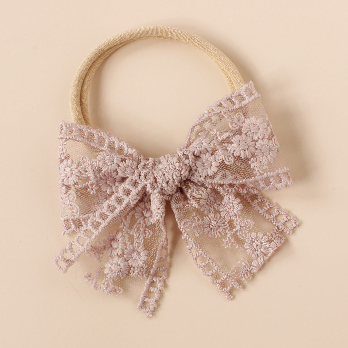 Laço de cabelo de renda elegante para bebés e crianças pequenas – faixa de cabeça macia e elegante