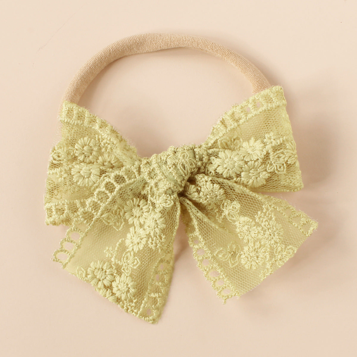 Laço de cabelo de renda elegante para bebés e crianças pequenas – faixa de cabeça macia e elegante