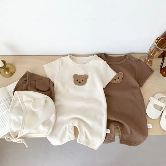 🐻 Body de verão para bebé com gorro a condizer