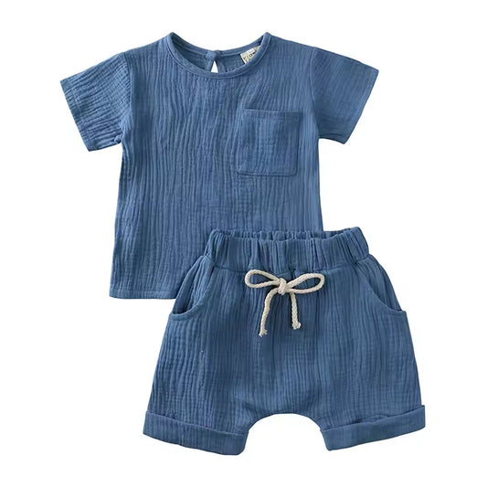 👕 Conjunto de musselina arejado – conjunto confortável de 2 peças
