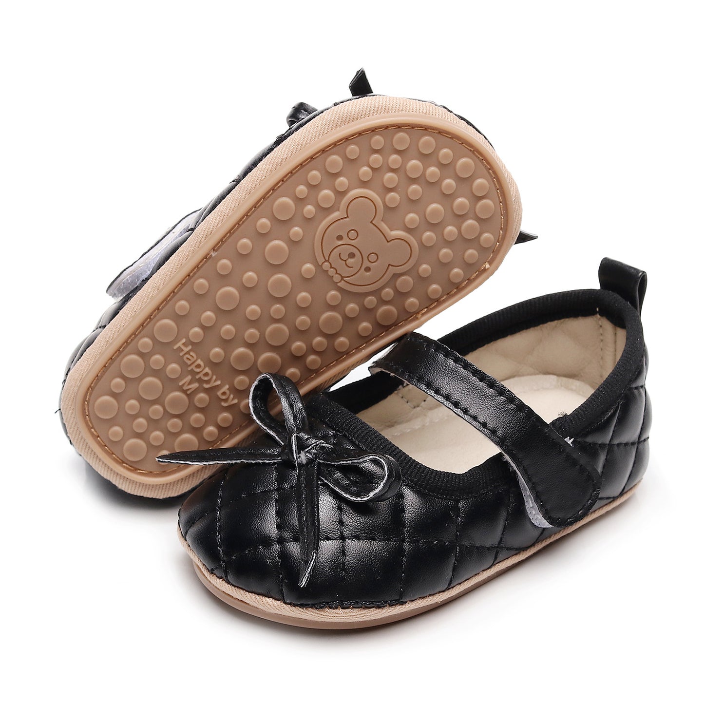 Sapatos de bebé chiques em pele sintética premium