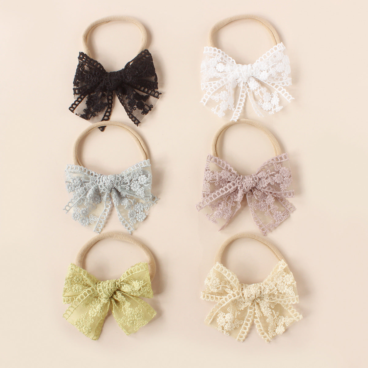 Laço de cabelo de renda elegante para bebés e crianças pequenas – faixa de cabeça macia e elegante