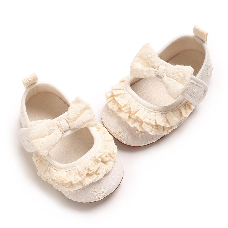 Sapatinhos de bebé com laço e sola macia