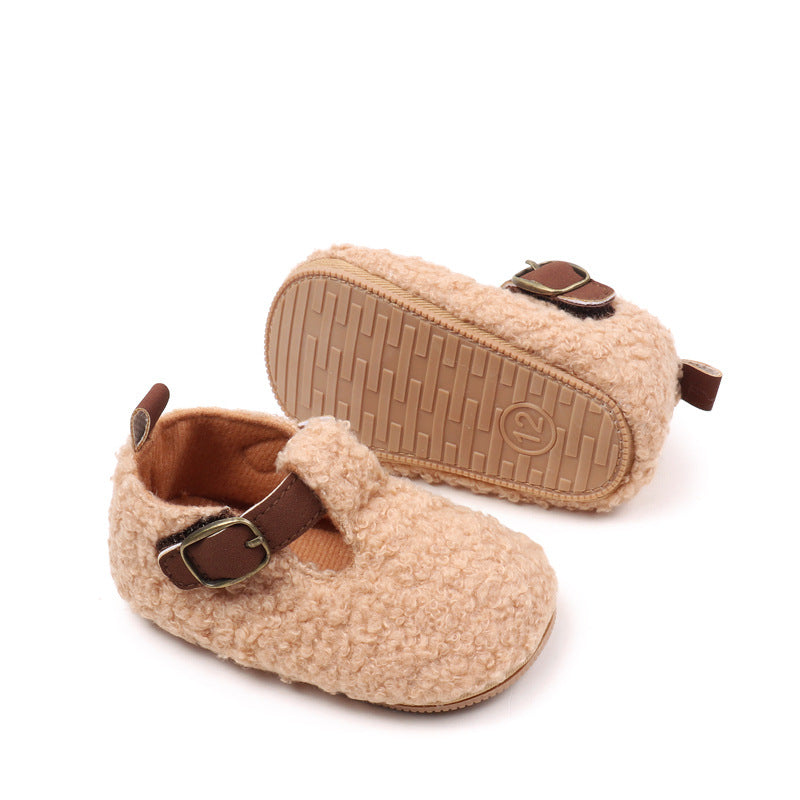 Sapatinhos de bebé Mary Jane com fivela de peluche