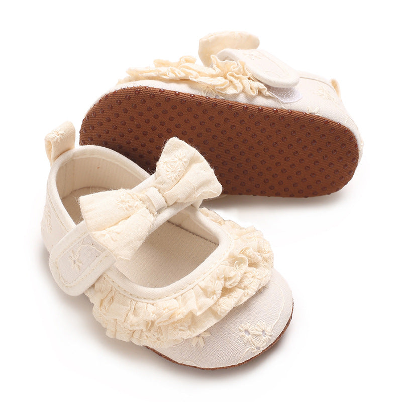 Sapatinhos de bebé com laço e sola macia