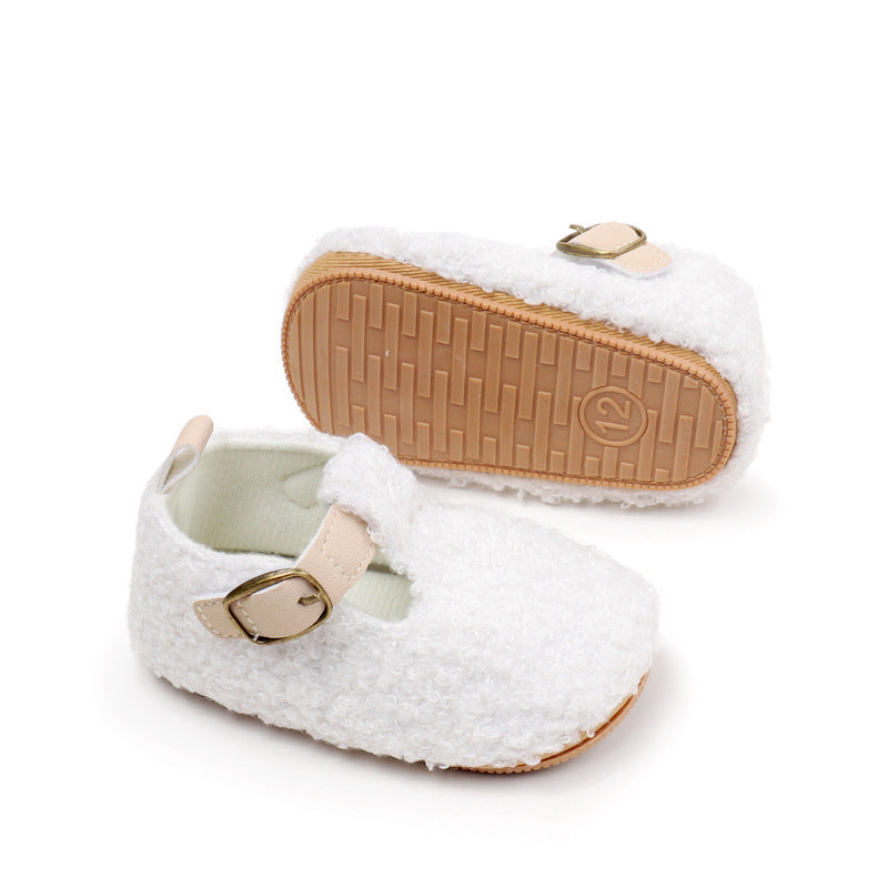 Sapatinhos de bebé Mary Jane com fivela de peluche