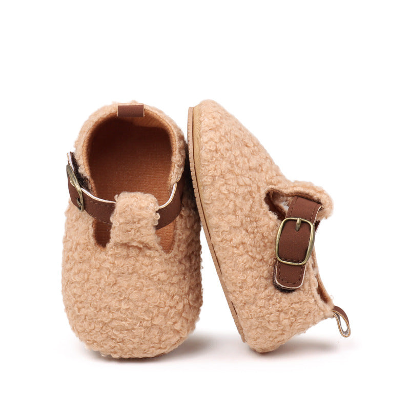 Sapatinhos de bebé Mary Jane com fivela de peluche