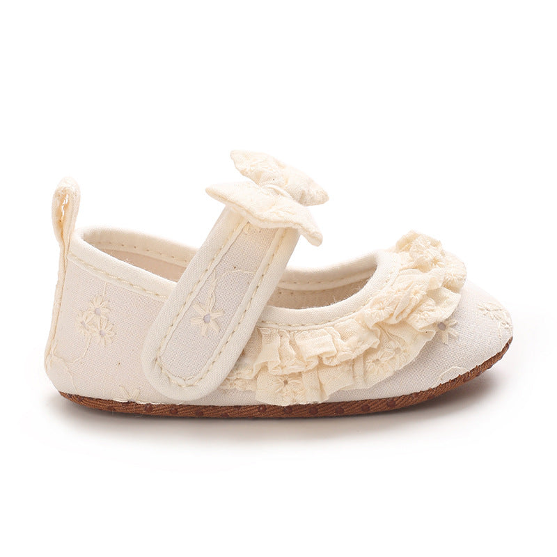 Sapatinhos de bebé com laço e sola macia