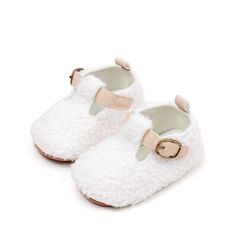 Sapatinhos de bebé Mary Jane com fivela de peluche