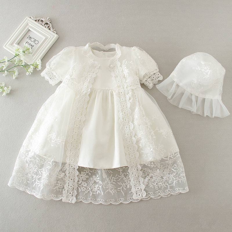Vestido de batizado Heavenly Grace com touca a condizer