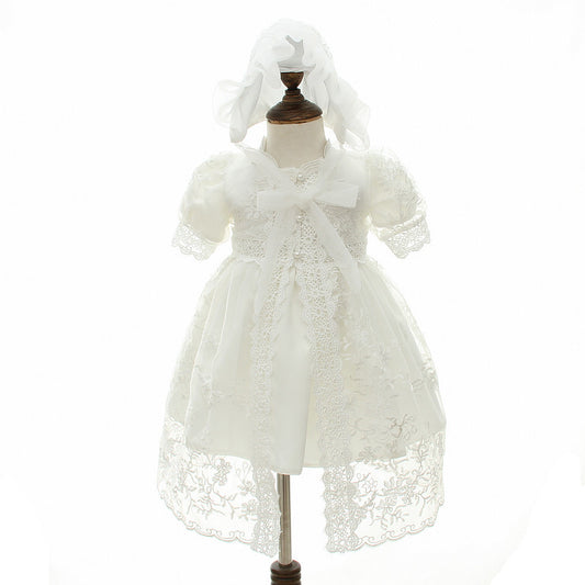 Vestido de batizado Heavenly Grace com touca a condizer