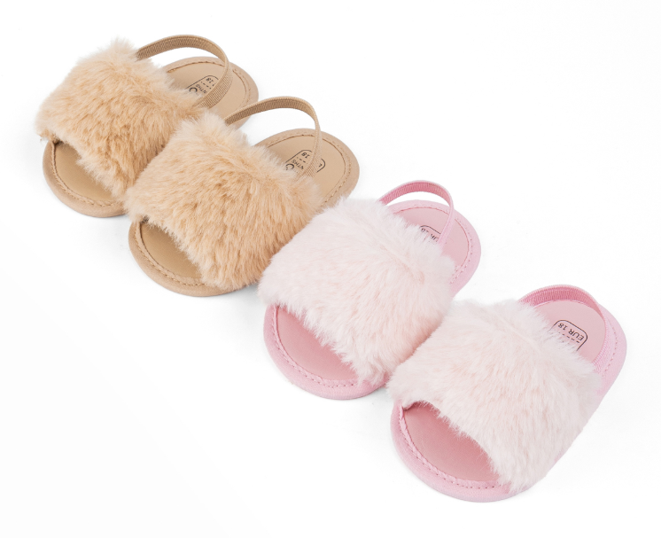 Pantufas de bebé de pele sintética macia