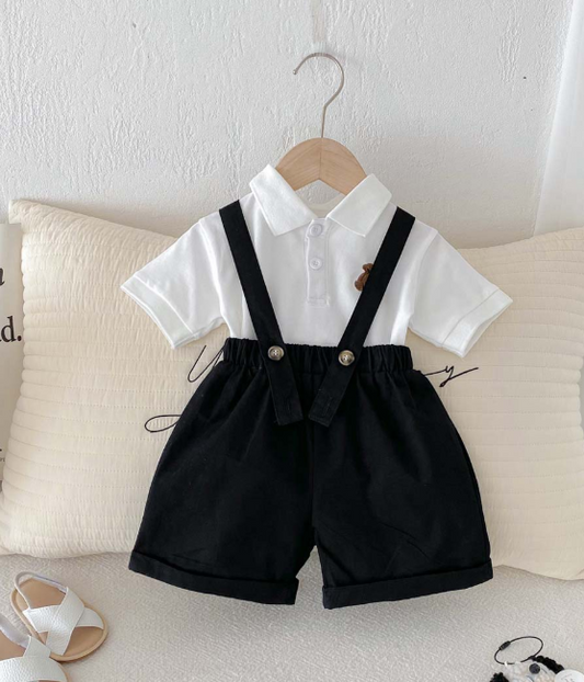 🧢 Conjunto de polo e calções de verão para menino