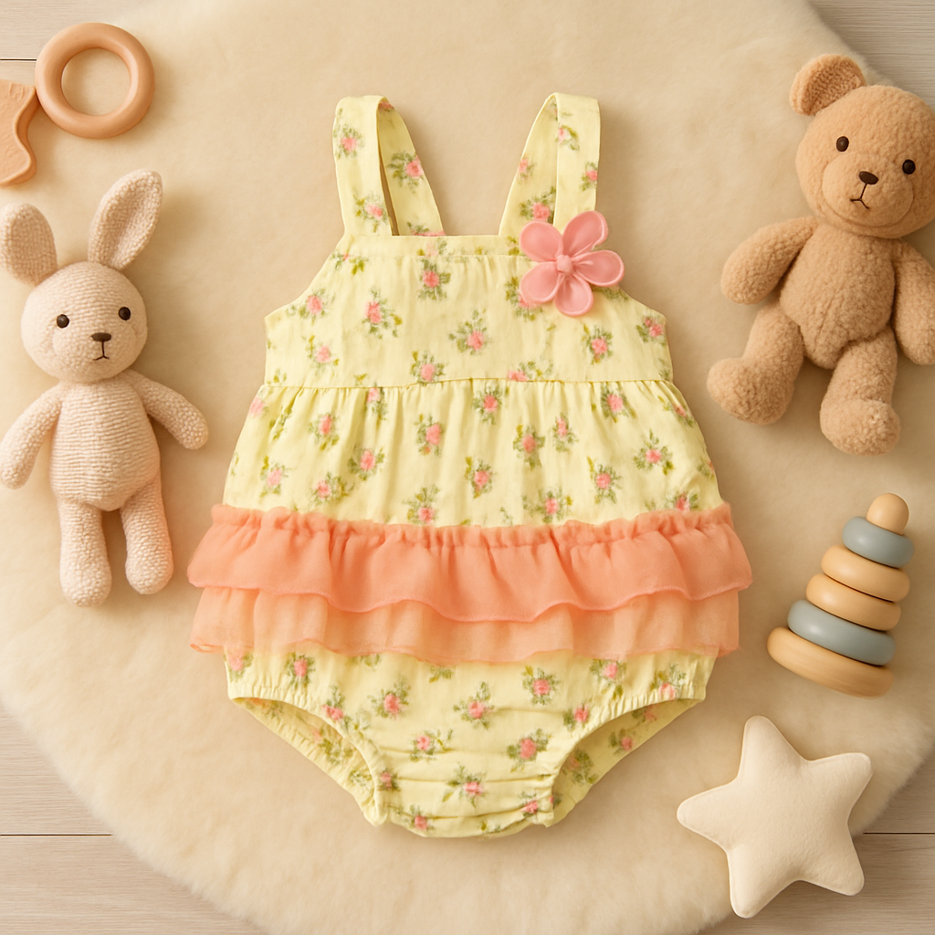 Body de verão com mangas franzidas 🌸 – Isy Kids