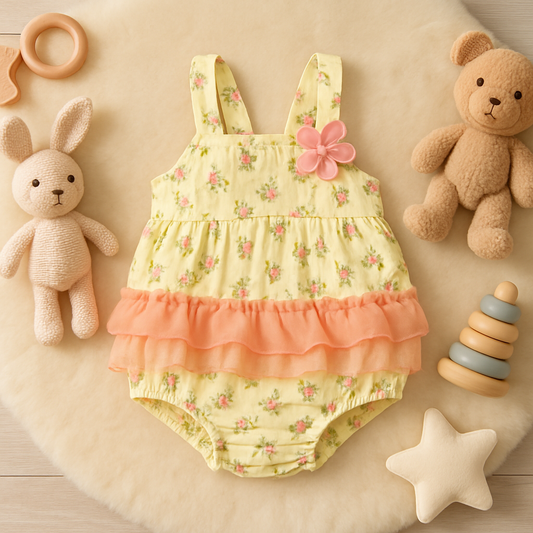 Body de verão com mangas franzidas 🌸 – Isy Kids